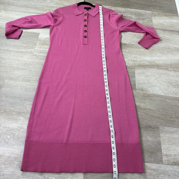 J.Crew Collared merino wool sweater-dress in Pink #BB375 size medium long sleeve - Picture 10 of 11